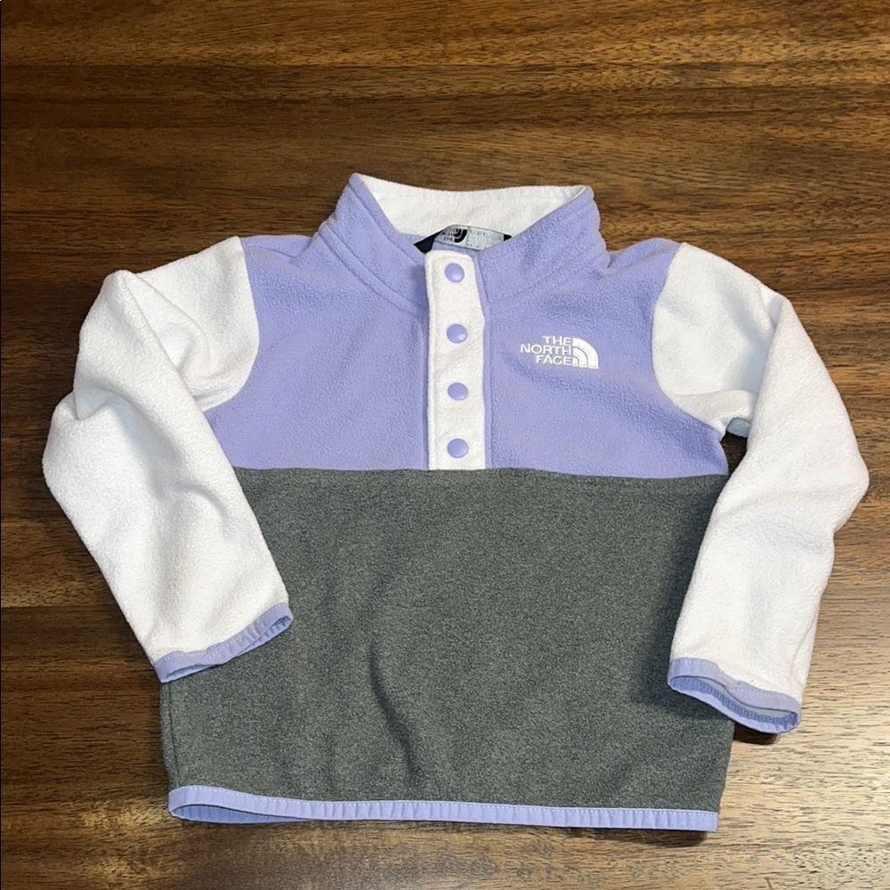 The North Face baby 12-18m Purple and Gray Fleece Pullover